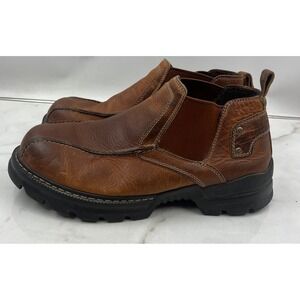 VTG GBX Durango Boots Mens Sz 12 Brown Leather Square Toe Lug Sole YK Grunge